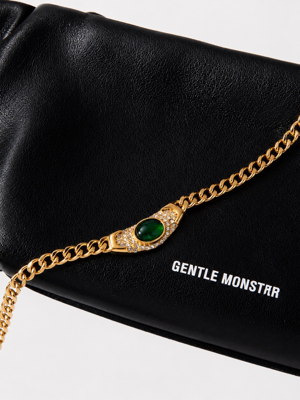 18K Gold Plated Green Stone & Cubic Zirconia Pendant Necklace - Picture 2 of 9